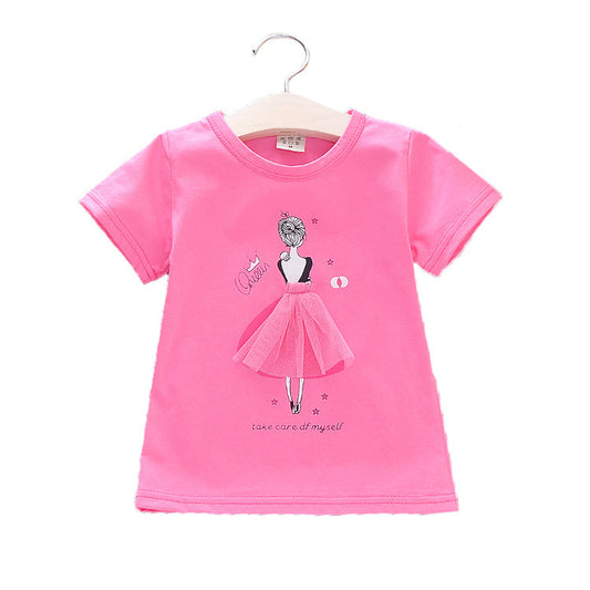 Summer cotton T-shirt cartoon girls shirt