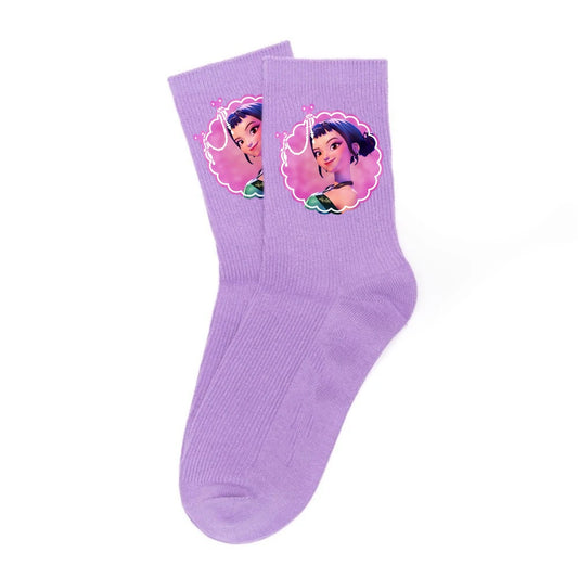 Kpop Demon Hunters Kids Socks - Warm Mid-Calf Winter Socks for Girls