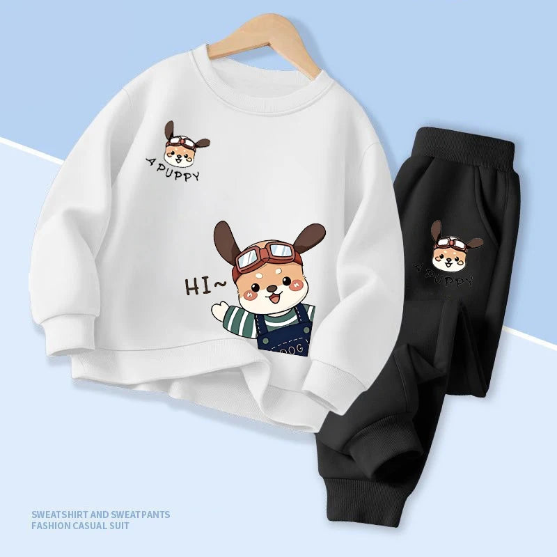 Sanrio Kids’ Spring/Autumn Set – Pochacco Print Pullover & Pants