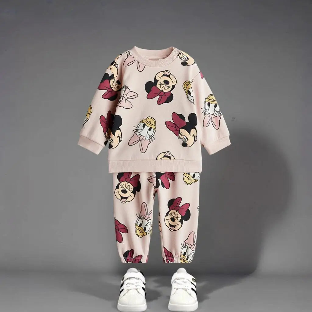 Kids’ Long Sleeve Tracksuit – Full Print Minnie & Mickey Set