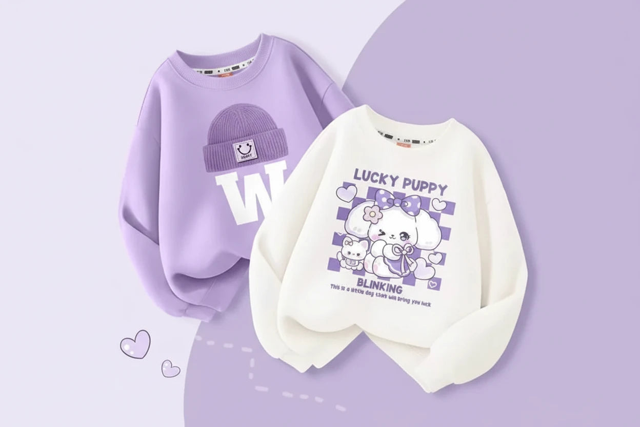 Baby Girls’ Set – Cartoon Long Sleeve ,Soft & Stylish