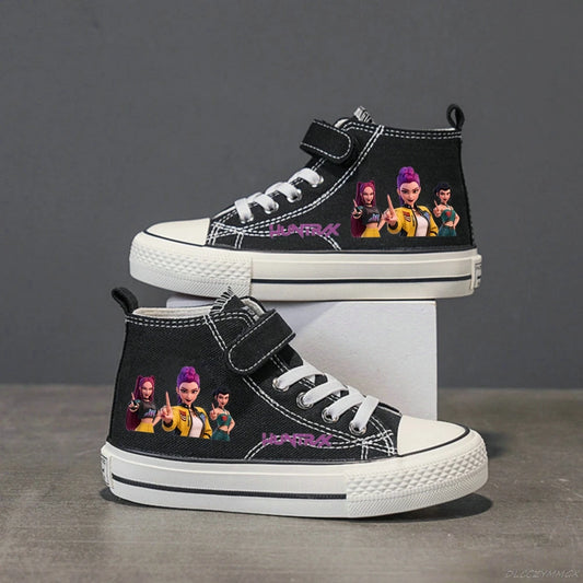 KPop Demon Hunters Children Canvas Shoes High-Top Girls Shoes