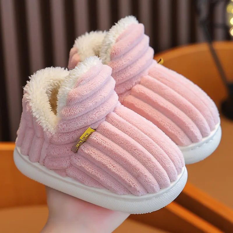 Cotton Shoes Children's Cotton Slippers Winter Warm Bag Home Parent-child Thick Soled Baby