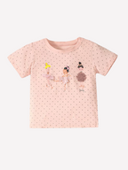 Children's Ballerina Round Neck Top and Pants Set - Kidnor