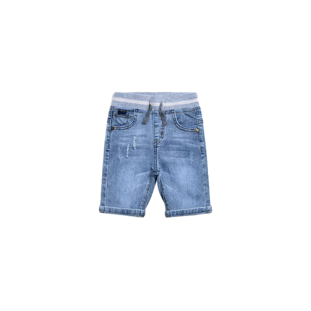 Summer Clothing Pants Shorts Boys Ribbed-waist Denim Mid-length Pants
