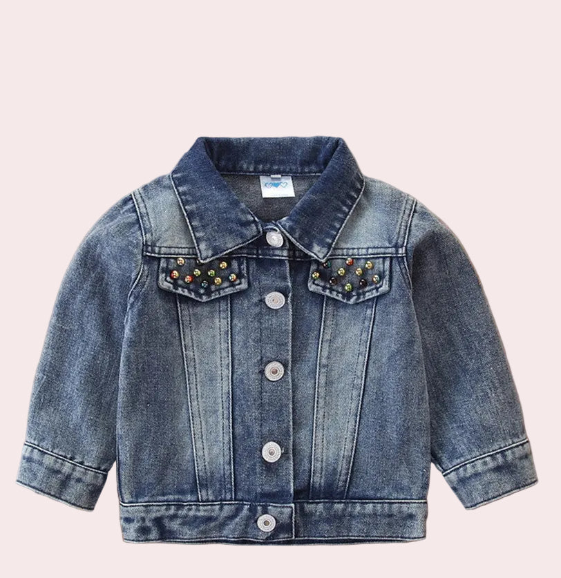 Girls' Denim Jacket Children's Western Style All Match