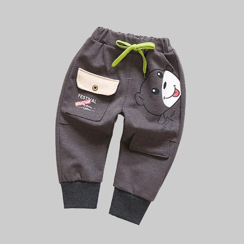 Boys' casual pants spring children's print bear trousers - Kidnor