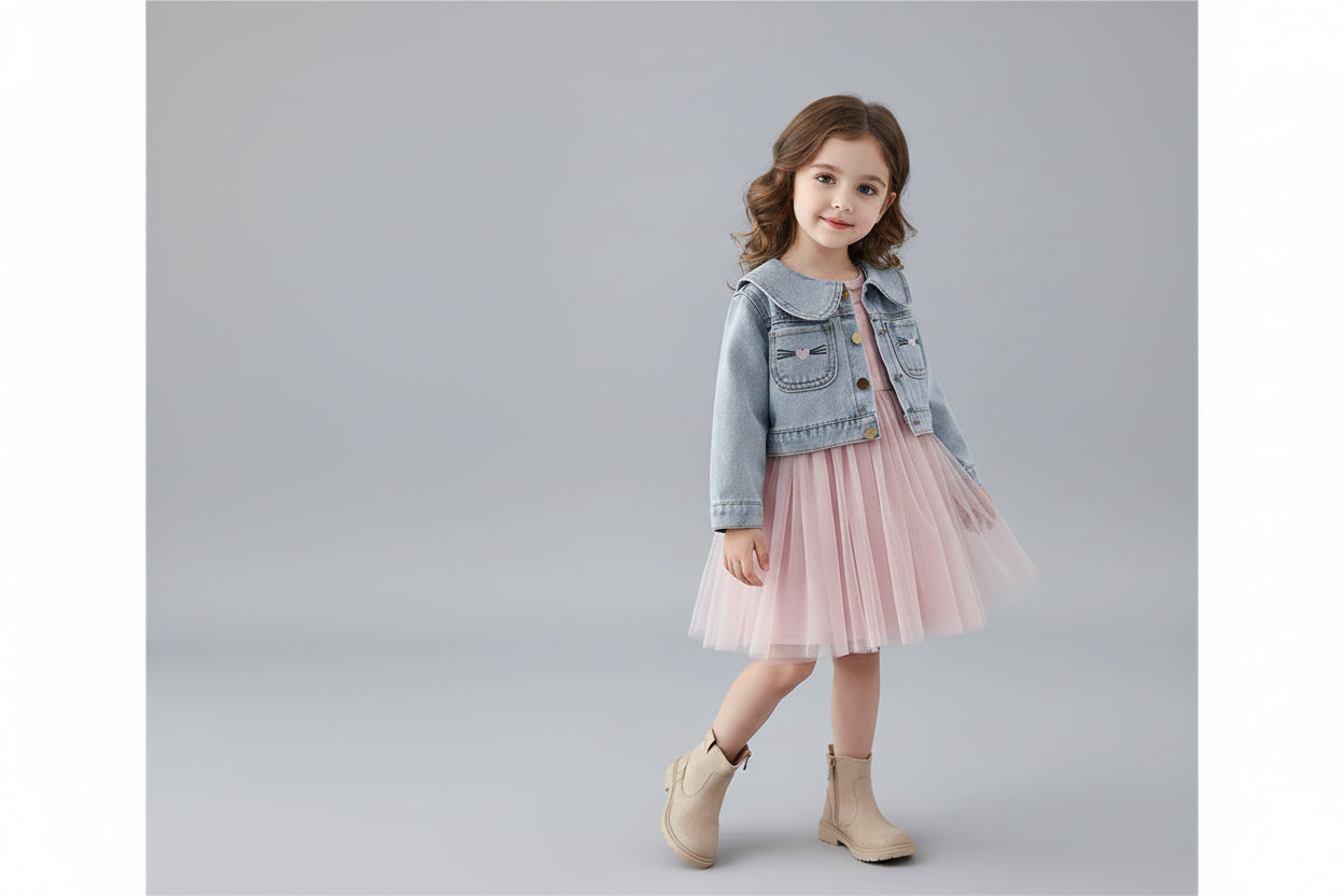 Girl summer denim skirt