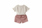 Mädchen Kurzarm-T-Shirt-Shorts-Zweiteiler