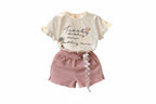 Mädchen Kurzarm-T-Shirt-Shorts-Zweiteiler