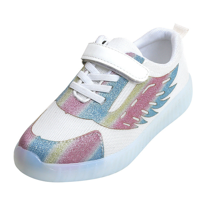 LED-Leuchtschuhe für Kinder – USB-wiederaufladbare Flügel-Sneaker mit bunten Lichtern