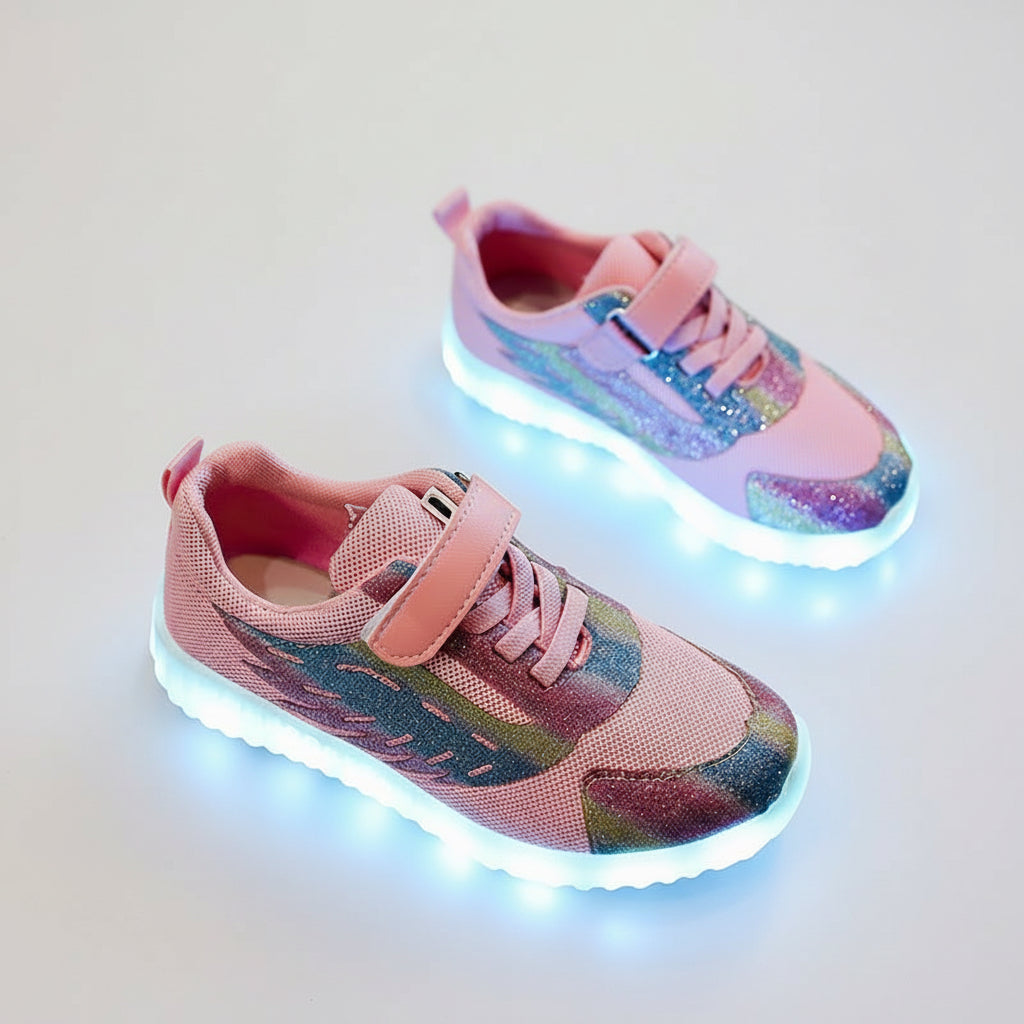 LED-Leuchtschuhe für Kinder – USB-wiederaufladbare Flügel-Sneaker mit bunten Lichtern