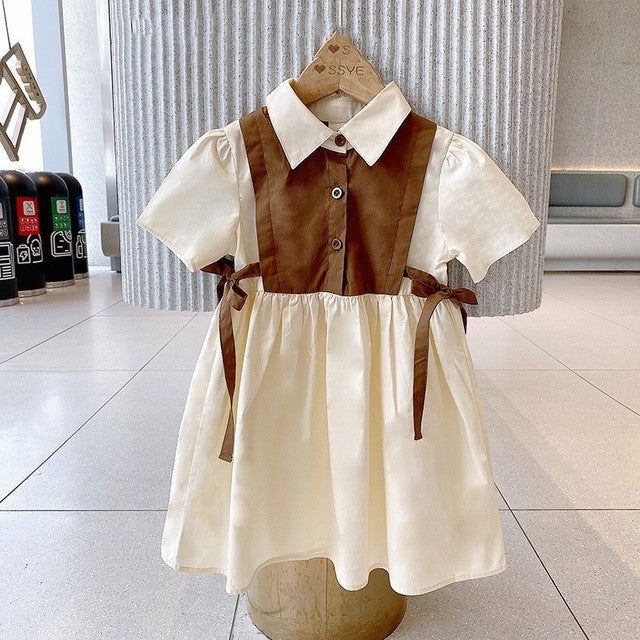 Girls Shirt Dress with Vest – Layered Look