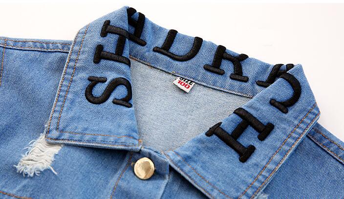 Fashion Simple Children's Denim Trench Coat - Kidnor