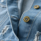 Distressed Denim Cardigan - Kidnor