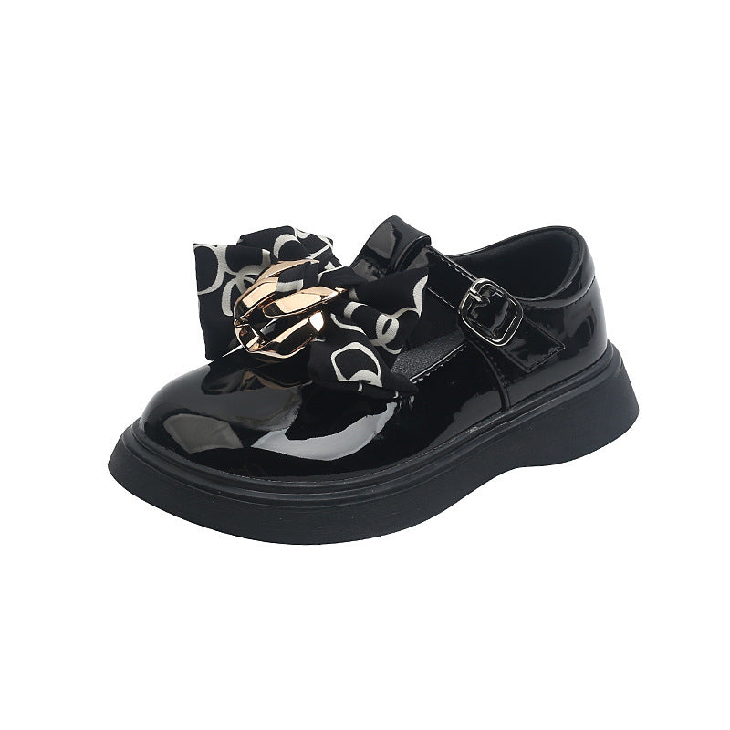 Glitzernde Schleifen-Prinzessinnen-Mädchen-Lederschuhe, kleiner Trend