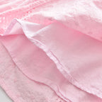 Mädchen-Spitzenbluse mit Rundhalsausschnitt und langen Ärmeln
