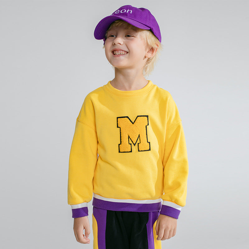 Boys' sweater with crew neck letters - Kidnor
