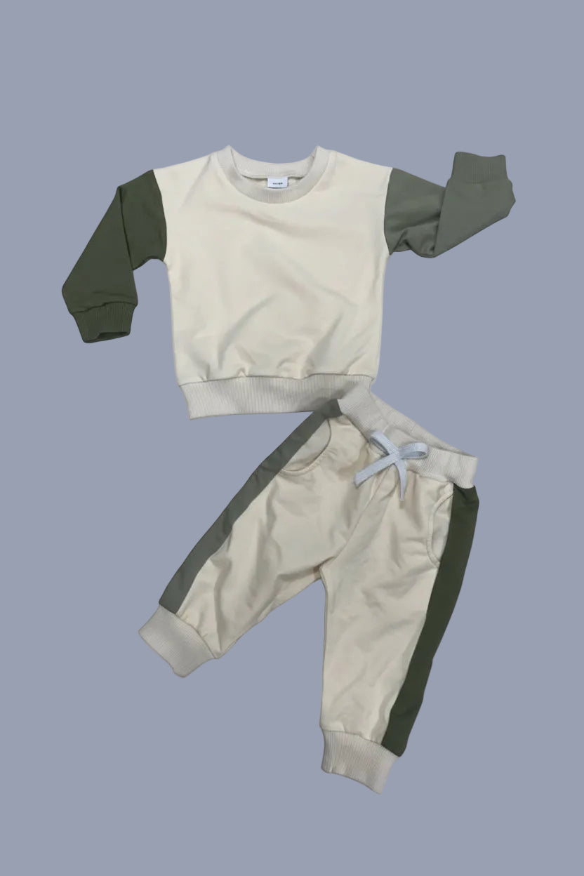 Color Matching Long-sleeve Sweater Set - Kidnor