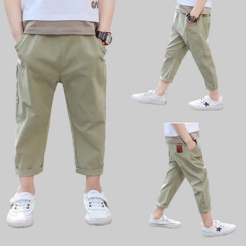Summer Cotton And Linen Trousers Children's Casual Pants - Kidnor