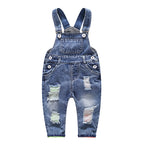 Boys' Fashion Simple Denim Suspender Pants - Kidnor
