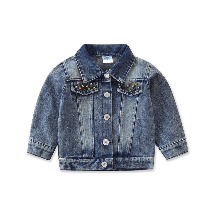 Girls' Denim Jacket Children's Western Style All Match