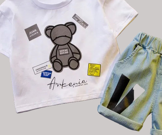 Summer New Cotton Baby Boy And Baby Girl Short-sleeved Shorts Two-piece Set