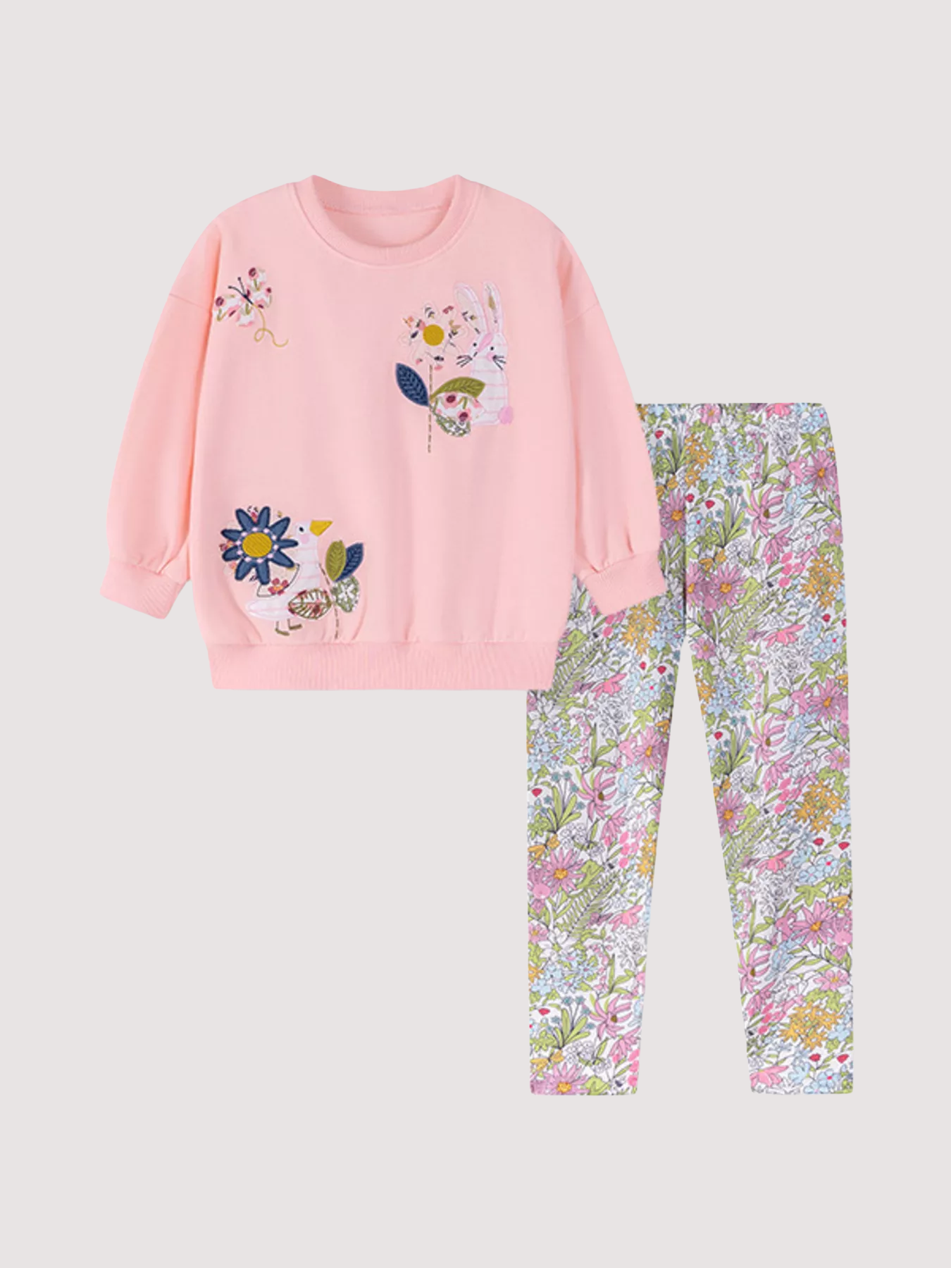 Children's Floral Sweatshirt & Leggings Set - Kidnor