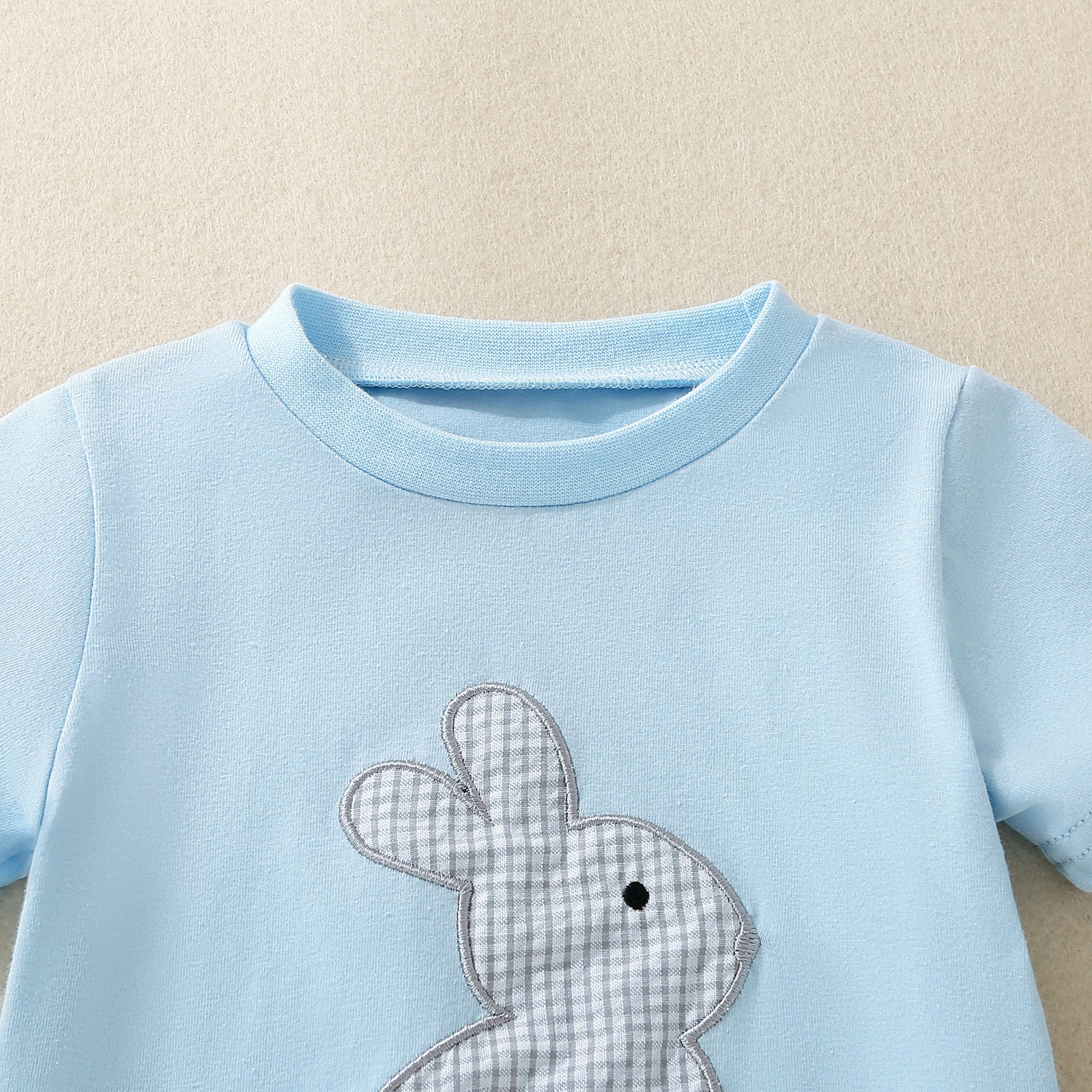 Infant And Toddler Blue Short-Sleeve Rabbit-Print Top And Shorts Set