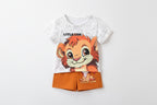 Zweiteiliges Baby-Kleidungsset mit kleinem Steinmuster und Latzhose