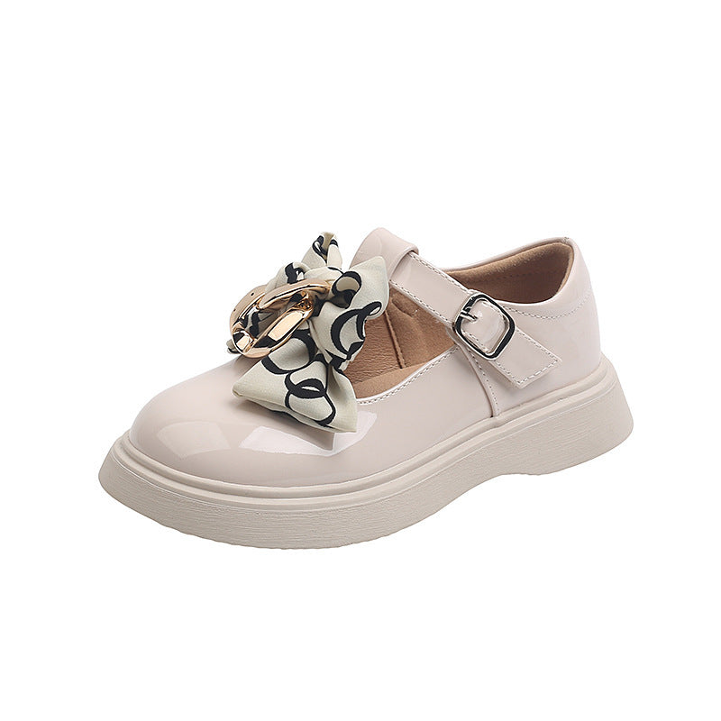 Glitzernde Schleifen-Prinzessinnen-Mädchen-Lederschuhe, kleiner Trend