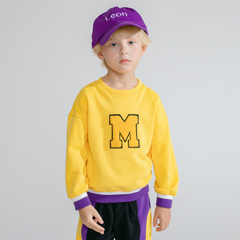 Boys' sweater with crew neck letters - Kidnor
