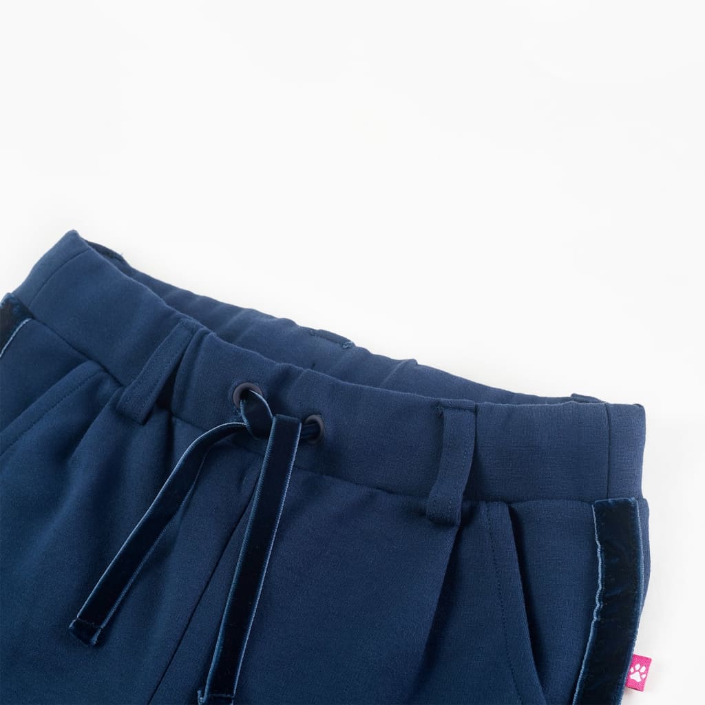 Pantaloni pentru copii cu garnitură neagră, bleumarin, mărimea 116