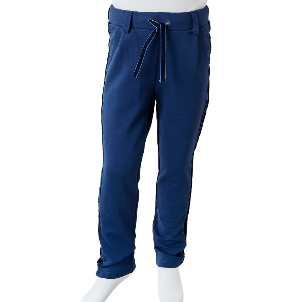 Pantaloni pentru copii cu garnitură neagră, bleumarin, mărimea 116