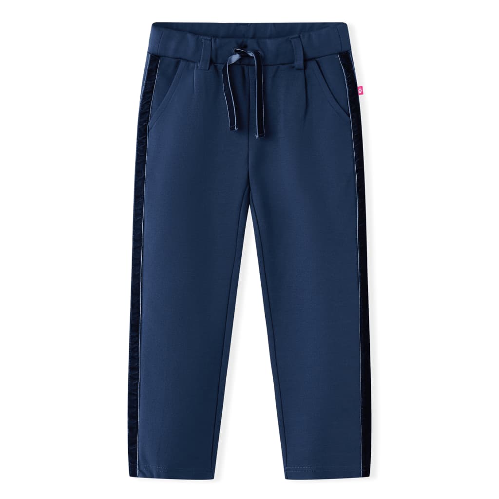 Pantaloni pentru copii cu garnitură neagră, bleumarin, mărimea 116