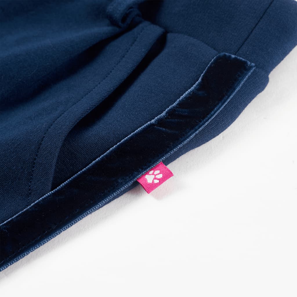 Kinderhose mit schwarzem Besatz, marineblau, Größe 116
