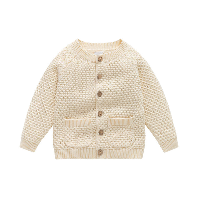 Boys' Fall Winter Coat Round Neck Sweater - Kidnor