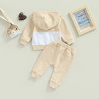 Boys Patchwork Hoodie Suit Fashion Casual