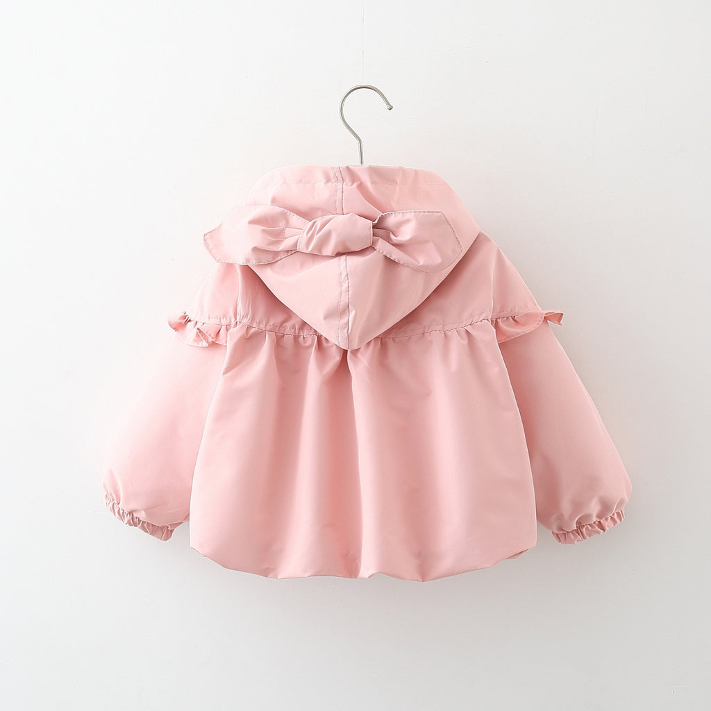 Mid-langer Kapuzen-Trenchcoat „Love“ für Kinder