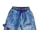 Children's Embroidered Trousers Plus Fleece Thick Pants