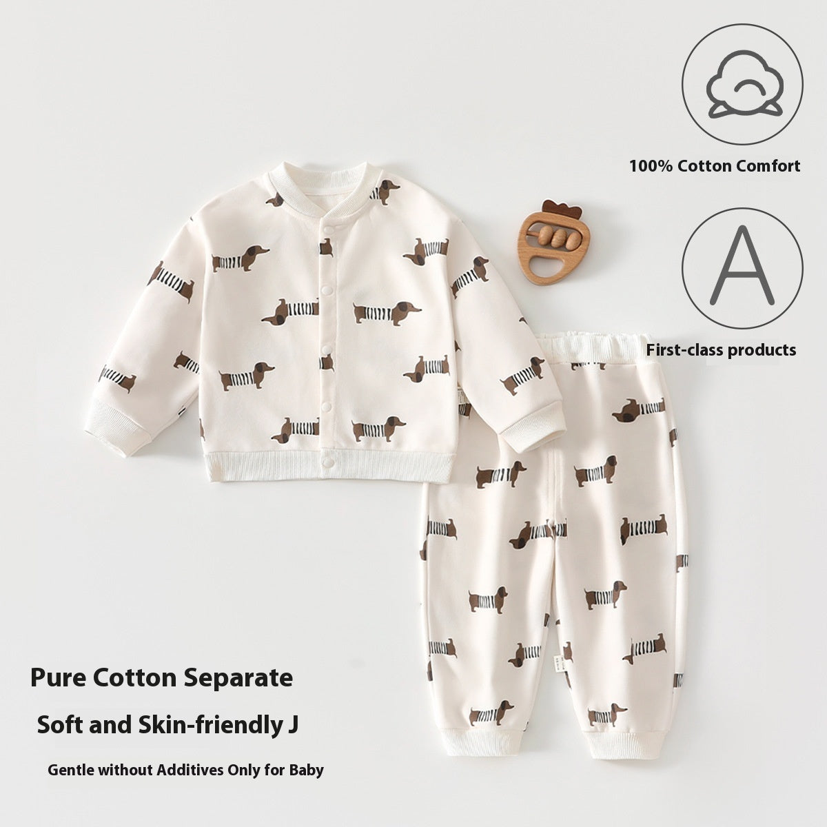 Baby-Pullover aus reiner Baumwolle für Frühling und Herbst, Kinderanzug für Jungen