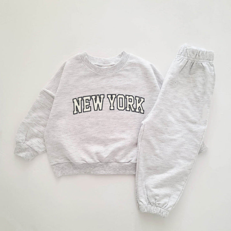 Boys  Sweatshirt Set Trendy Letter Print - Kidnor