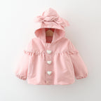 Mid-langer Kapuzen-Trenchcoat „Love“ für Kinder
