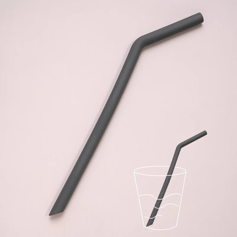 Baby Feeding Solid Color Reusable Silicone Straws Baby Food Grade Flexible Bent Straight Drinking Cup Straws Children Party Bar
