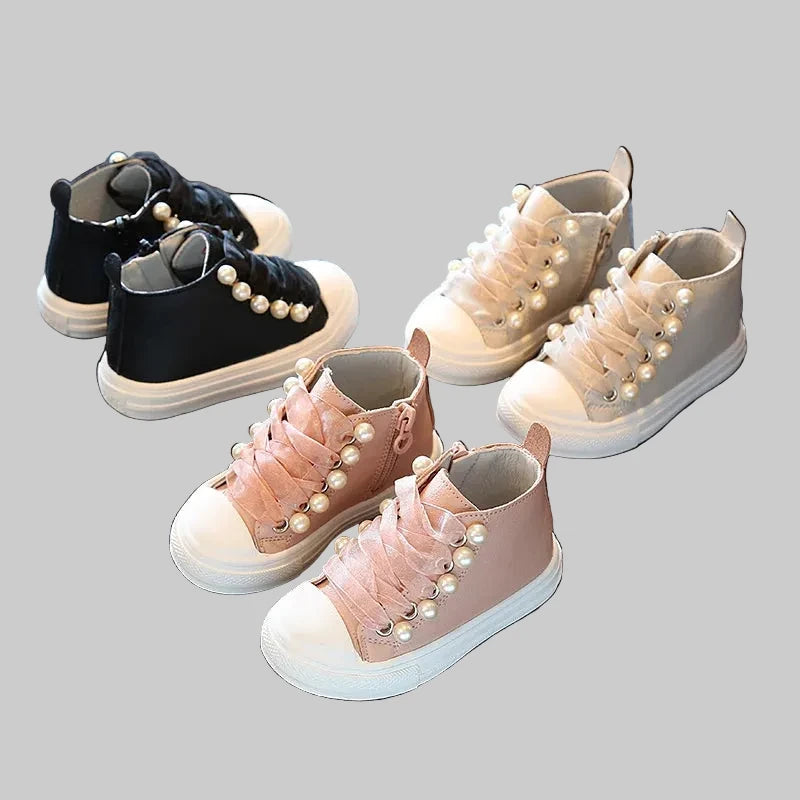 Girls' Princess shoes - Pearl & Rivet Design Waterproof Ankle shoes