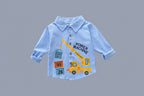 Boys' Gentleman Cotton Shirt - Formal Turn-Down Collar Tee for Kids