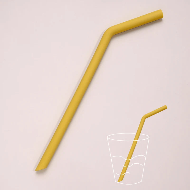 Baby Feeding Solid Color Reusable Silicone Straws Baby Food Grade Flexible Bent Straight Drinking Cup Straws Children Party Bar