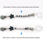 New Handmade Free Personalized Name Pacifier Clips Cute Pacifier Chains Holder Chupetero Personalizado Silicona Baby Shower Gift
