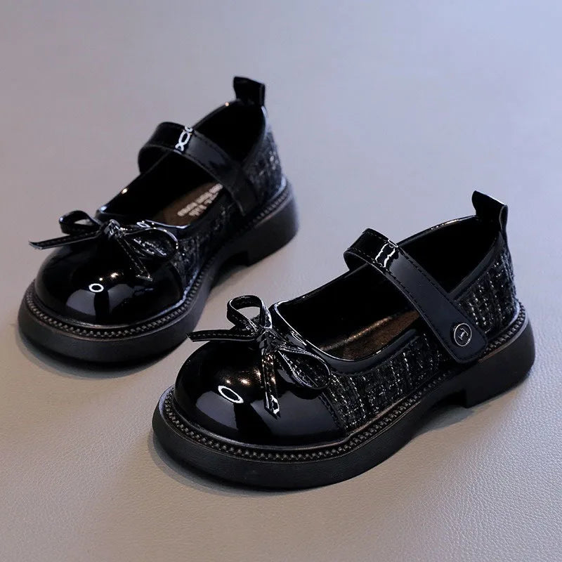 Girls Mary Jane Shoes with Bowknot - Leather Princess Shoes
