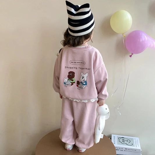 Baby Girl Set – Sweatshirt & Pants